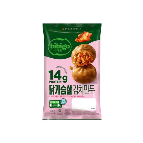 CJ제일제당 비비고 닭가슴살 김치만두 168g