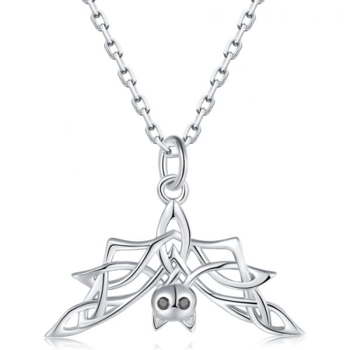 스털링  11384927 남자 목걸이 심플 가벼운 패션 925- 실버 켈틱 매듭 걸이 박쥐 화이트 골드 팔레트 귀여