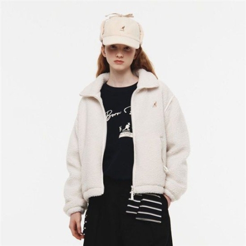 캉골 우먼스 플리스 디테처블 자켓 8558 아이보리 379429