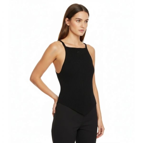 꾸레쥬 Rib Knit Pointy Tank Top 123MTO042FI0001 9999 리브 니트 포인티 탱크 탑