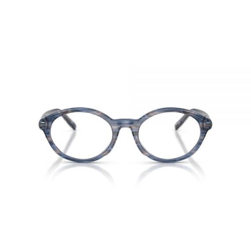 디젤 Eyewear 유니 Dl4015u 범용 핏 타원형 처방 안경 프레임 줄무늬 블루/데모 렌즈