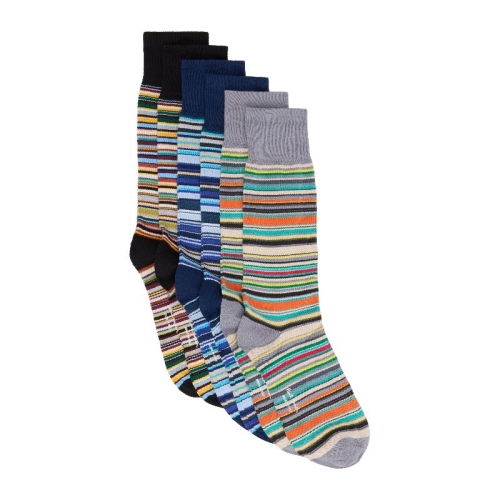 폴스미스 남성 멀티컬러 시그니처 스트라이프 양말 세트 261260M220000