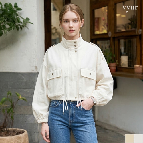 뷰어 vyur 워싱 면 크롭 점퍼 ZSJPO322