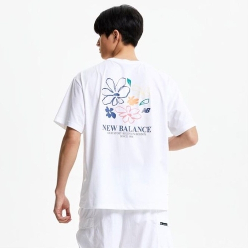 뉴발란스 UNI 플라워 일러스트 반팔티 SEMI OVER FIT NBNEGCO204
