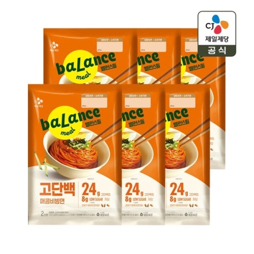 CJ제일제당  밸런스밀 고단백 매콤 비빔면 404.4g
