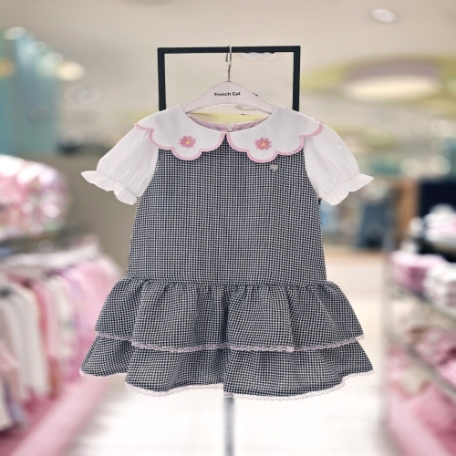 프렌치캣 여아키즈원피스 블랙 체크 카라 O/P Q62DAO110B1_s