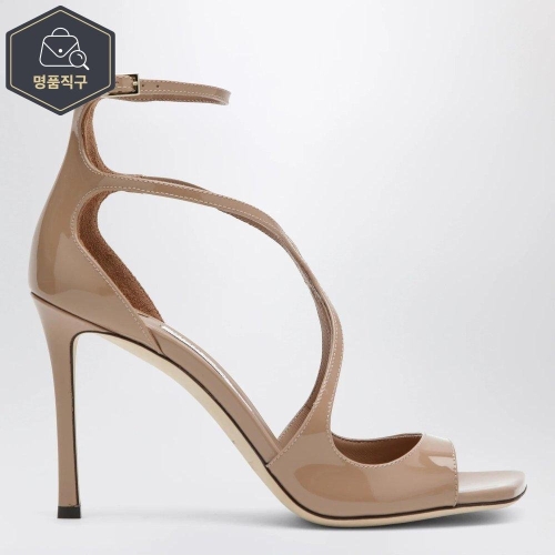 지미추 AZIA 페이턴트 레더 샌들 인 파스텔 핑크 B0051983750