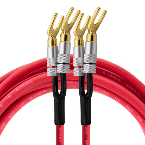 HDTOP  말굽 단자 30C 레드 스피커케이블