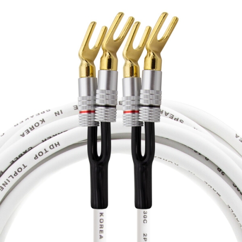 HDTOP  말굽 단자 30C 화이트 스피커케이블