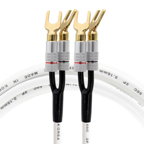 HDTOP  말굽 단자 50C 화이트 스피커케이블