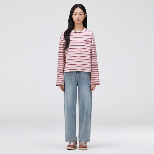 써스데이아일랜드 밴딩 베기핏 데님 팬츠 T262MJE141W