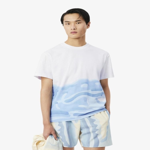 라코스테 남성 전판 악어 그래픽 반팔 티셔츠 TH1997-56G 001