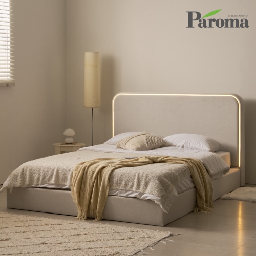 파로마 오딘 LED 라인조명 패브릭 침대 SS