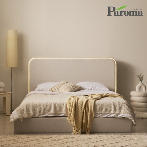 파로마 오딘 LED 라인조명 패브릭 침대 K