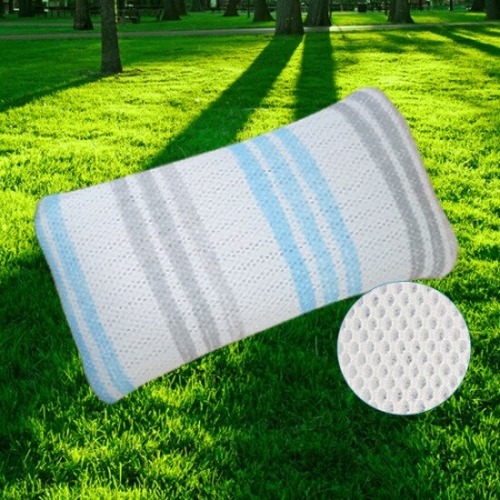 친환경편백아트 3D메쉬 편백 일체형베개(큐브)/중-블루