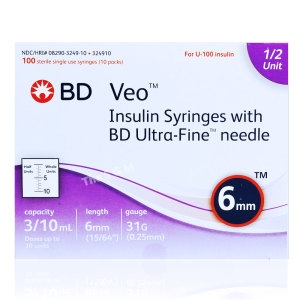 벡톤디킨슨 BD 인슐린 주사기 31G 6mm 3 10ml 324910 울트라파인