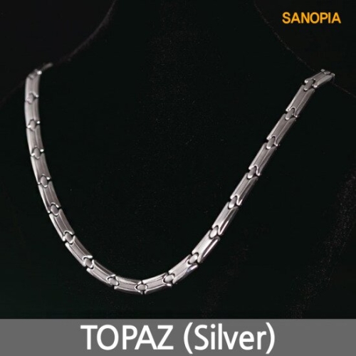 사노피아 게르마늄 티타늄 자석 건강목걸이 토파즈 (실버)