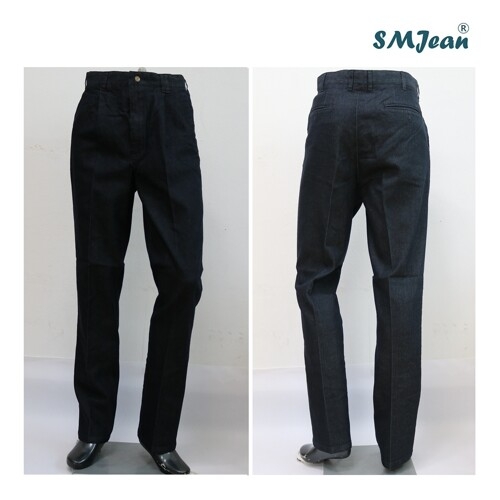 에스엠진 SMJ137s 중년 주름 블랙진 청바지 일자 스판 남자 중년 남성