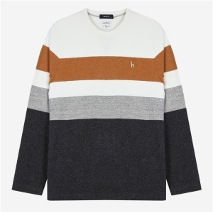  헤지스 컬러배색 울혼방 맨투맨티셔츠_HZTS7D345OW