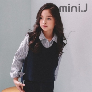  미니제이 아이비 조끼세트 셔츠