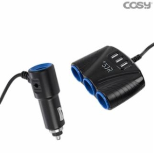 코시 3구소켓 USB 차량용 충전기