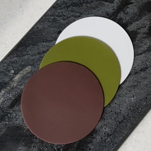 플라이토 실리콘 엠보싱 원형 컵받침