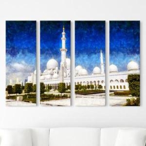 꾸밈 cw554-두바이이슬람사원_그림_대형노프레임세트