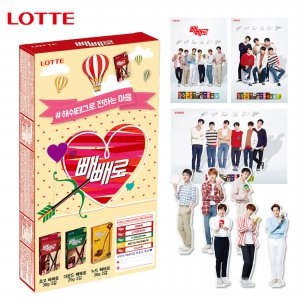 롯데제과 11번가 전용 8입 세트 + 엑소 미니 등신대 6개 + 브로마이드