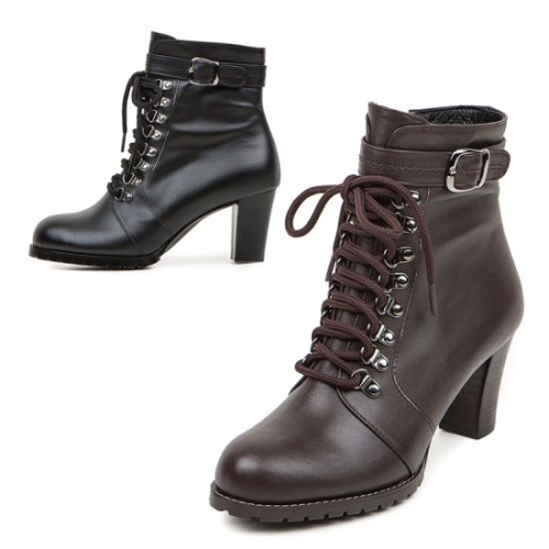 키튼힐 여성 워커 부츠_KB0045 (다크브라운/블랙)