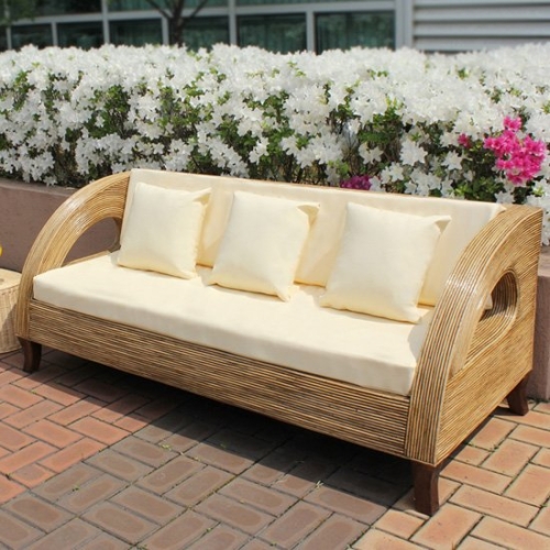 사라방드 몰디브 라운드형 내추럴 라탄 3인용소파