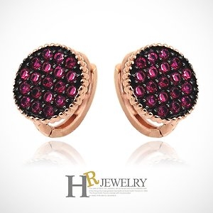 호림쥬얼리  14K HR 14K 로즈골드 컬러 써클 원터치 귀걸이  HGE307-4