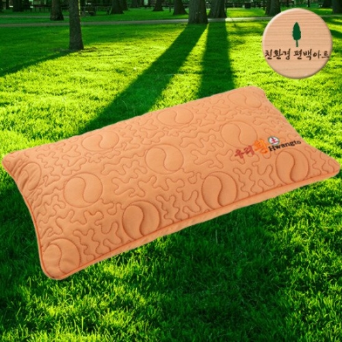 친환경편백아트 편백칩 황토베개(중)-나노초미니