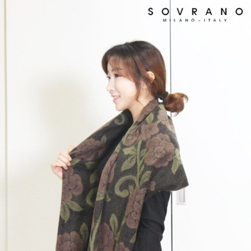 소브라노 플라워 자가드 숄
