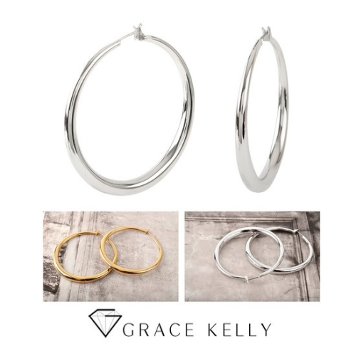 그레이스켈리  심플 라운드 5cm 링 귀걸이_EZ228