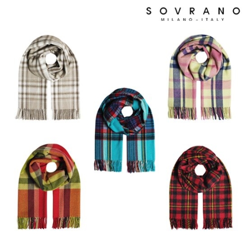 소브라노 트랜디 멀티 체크 숄