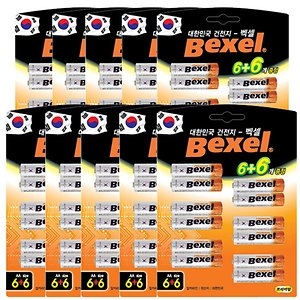 벡셀  알카 건전지 AA 6+6입 X 10개