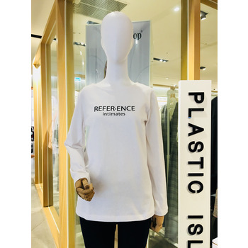  플라스틱아일랜드 앞 뒤 레터링 기본 티셔츠_PJ1CL202
