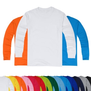 티센스 남녀공용 긴팔 30수 라운드 티셔츠