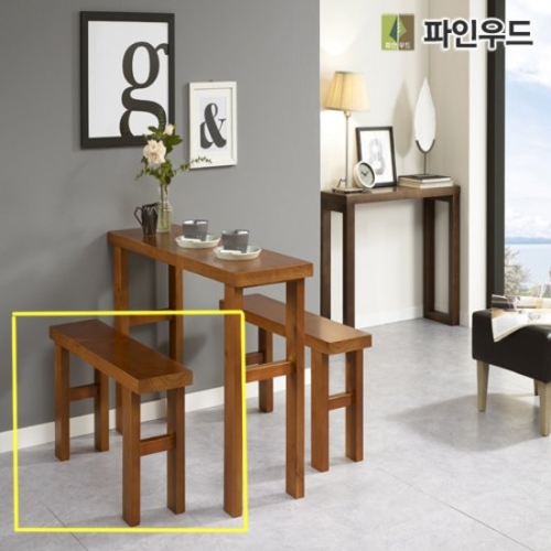 파인우드 원목 심플 직사각 2인 벤치의자