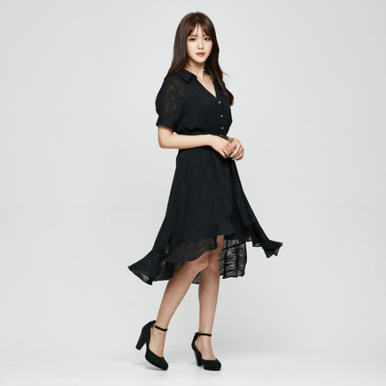  에고이스트 셔츠스타일 벨티드 플레어 원피스_EH4WO963