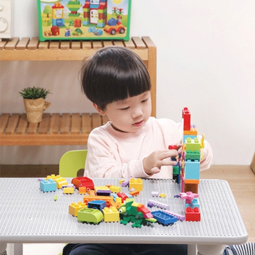 3in1 레고테이블 3종세트 레고상+투명커버+교체형학습시트지  레고블럭호환
