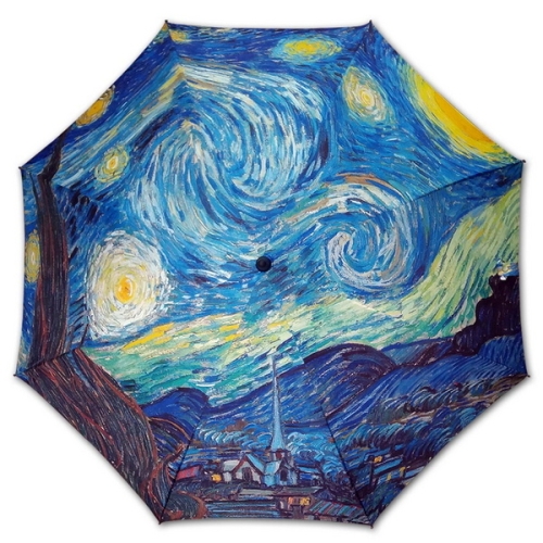 아트박스 헬로우레인캣츠 명화 우블리고흐 별이 빛나는 밤에 65우산양산겸용 멜빵자동우산