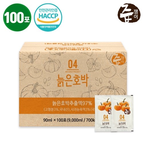 케이에프한국자연농산 즙쟁이 늙은호박즙 90ml 30포