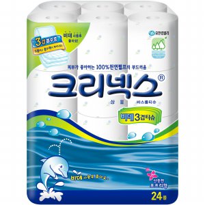  크리넥스 비데 3겹 30m (24롤) [2팩]
