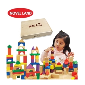 노벨랜드 케이스칼라 블럭_150PCS/원목 블럭 쌓기/발달