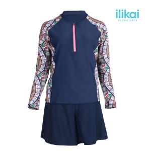 일리카이  중년 엄마 아줌마 수영복 빅사이즈 래쉬가드 SS0114A
