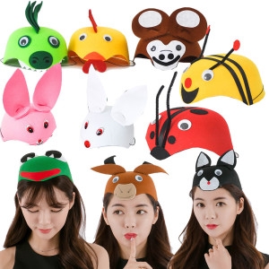 파티쇼  파티부직포동물모자 병아리