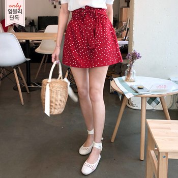 임블리 레드썬 도트미니스커트