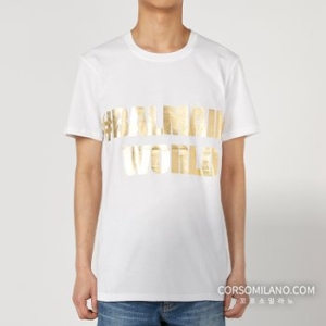 발망 골드 로고 라운드 반팔 티셔츠_W6HJ601I005M 100