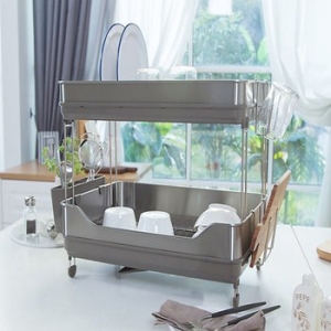 리빙퓨어  스토피아 프리미엄 프레임 2단 식기건조대 B형